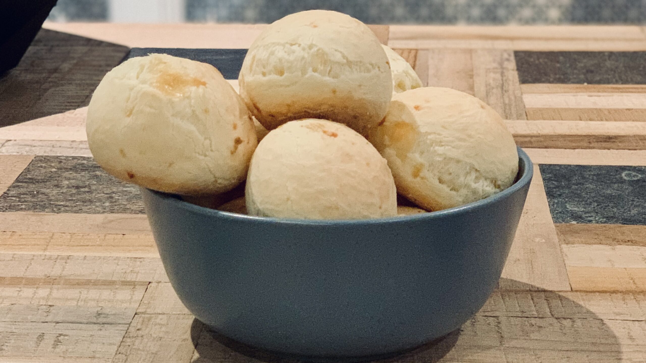 Brazilian cheese bread, or "pão de queijo"