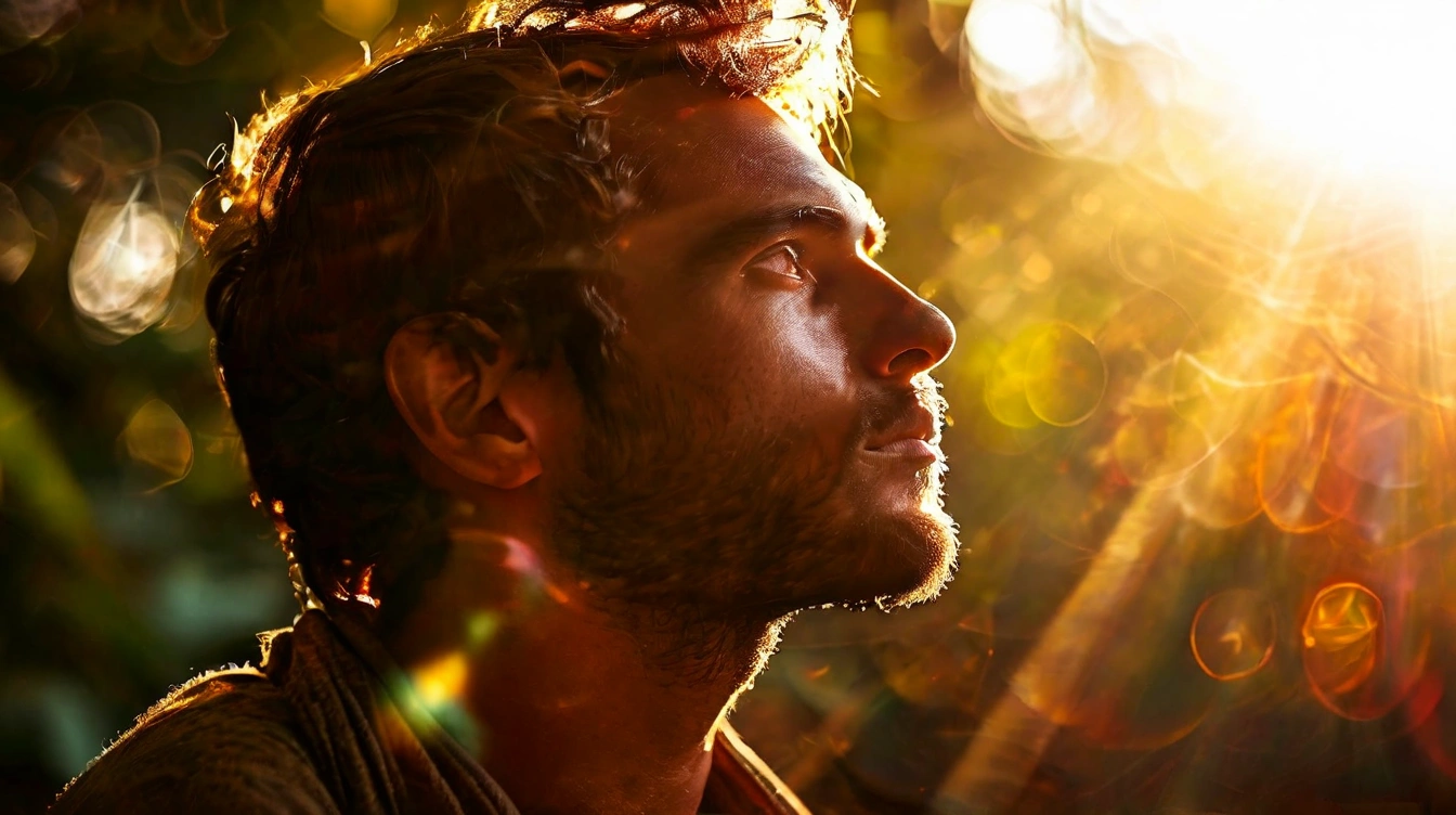 The essence of a person, represented as a fleeting ray of light. Searching for my essence.